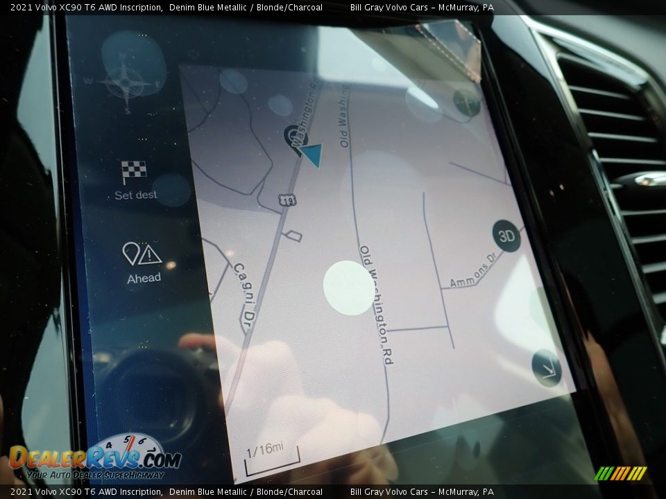 2021 Volvo XC90 T6 AWD Inscription Denim Blue Metallic / Blonde/Charcoal Photo #13