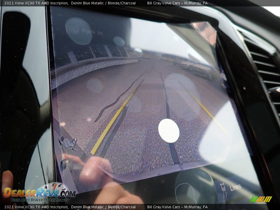 2021 Volvo XC90 T6 AWD Inscription Denim Blue Metallic / Blonde/Charcoal Photo #14