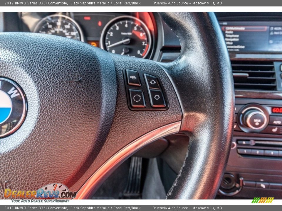 2012 BMW 3 Series 335i Convertible Black Sapphire Metallic / Coral Red/Black Photo #33