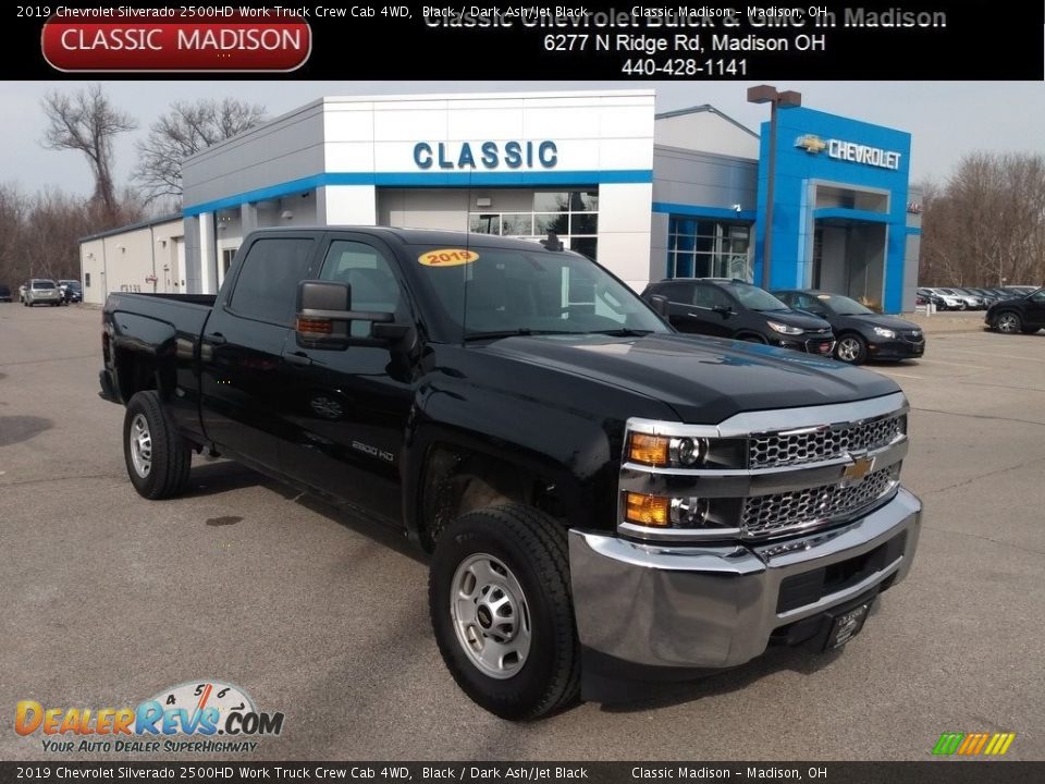 2019 Chevrolet Silverado 2500HD Work Truck Crew Cab 4WD Black / Dark Ash/Jet Black Photo #1