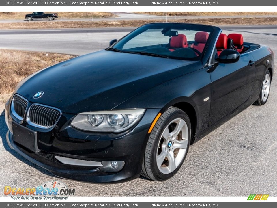 2012 BMW 3 Series 335i Convertible Black Sapphire Metallic / Coral Red/Black Photo #36