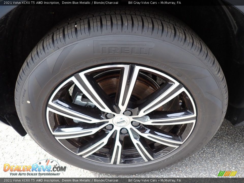 2021 Volvo XC60 T5 AWD Inscription Denim Blue Metallic / Blonde/Charcoal Photo #6