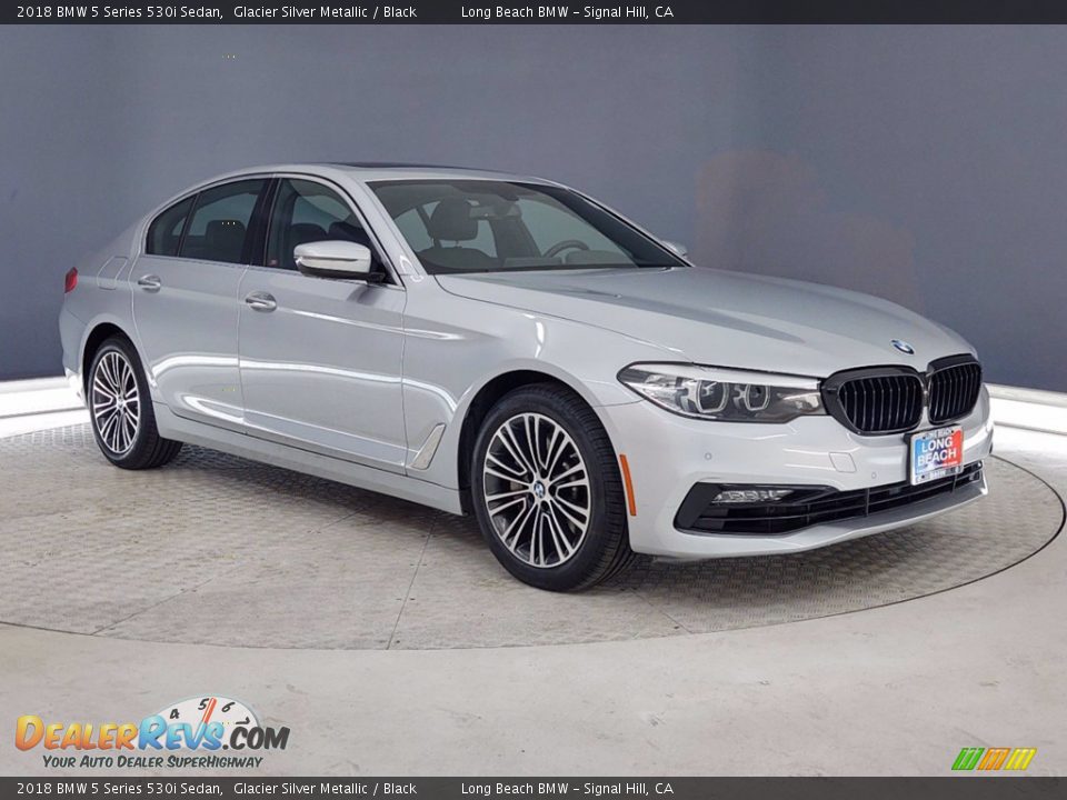 2018 BMW 5 Series 530i Sedan Glacier Silver Metallic / Black Photo #1