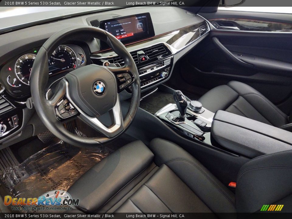 2018 BMW 5 Series 530i Sedan Glacier Silver Metallic / Black Photo #16