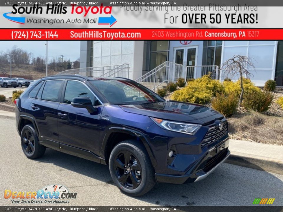 2021 Toyota RAV4 XSE AWD Hybrid Blueprint / Black Photo #1