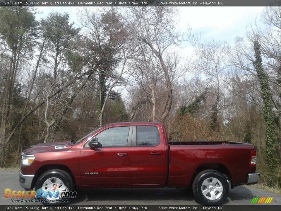 2021 Ram 1500 Big Horn Quad Cab 4x4 Delmonico Red Pearl / Diesel Gray/Black Photo #1