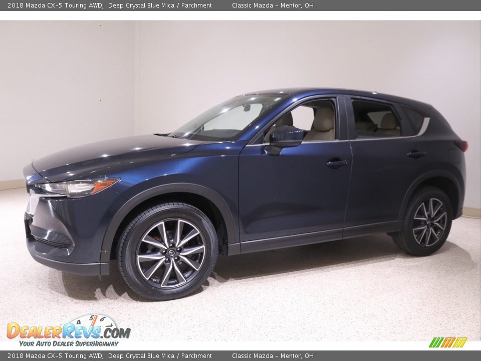 2018 Mazda CX-5 Touring AWD Deep Crystal Blue Mica / Parchment Photo #3