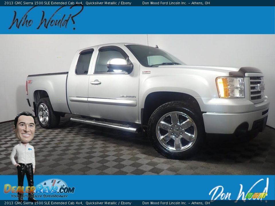 2013 GMC Sierra 1500 SLE Extended Cab 4x4 Quicksilver Metallic / Ebony Photo #1