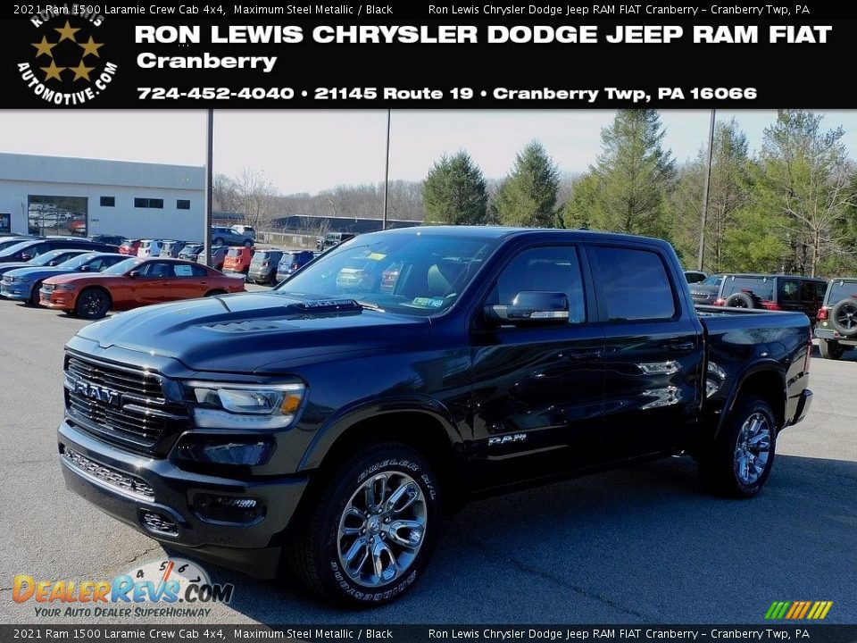 2021 Ram 1500 Laramie Crew Cab 4x4 Maximum Steel Metallic / Black Photo #1