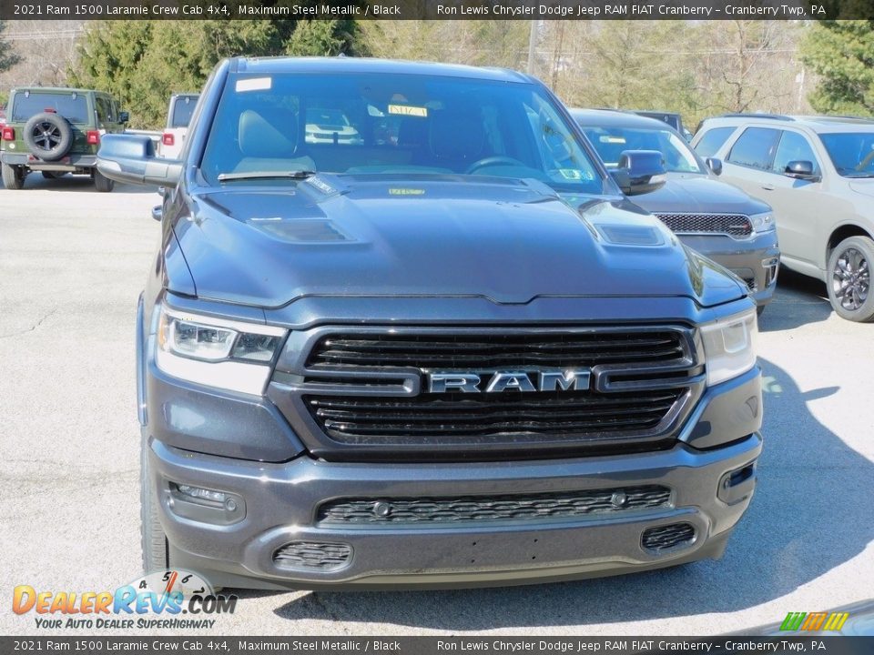 2021 Ram 1500 Laramie Crew Cab 4x4 Maximum Steel Metallic / Black Photo #2