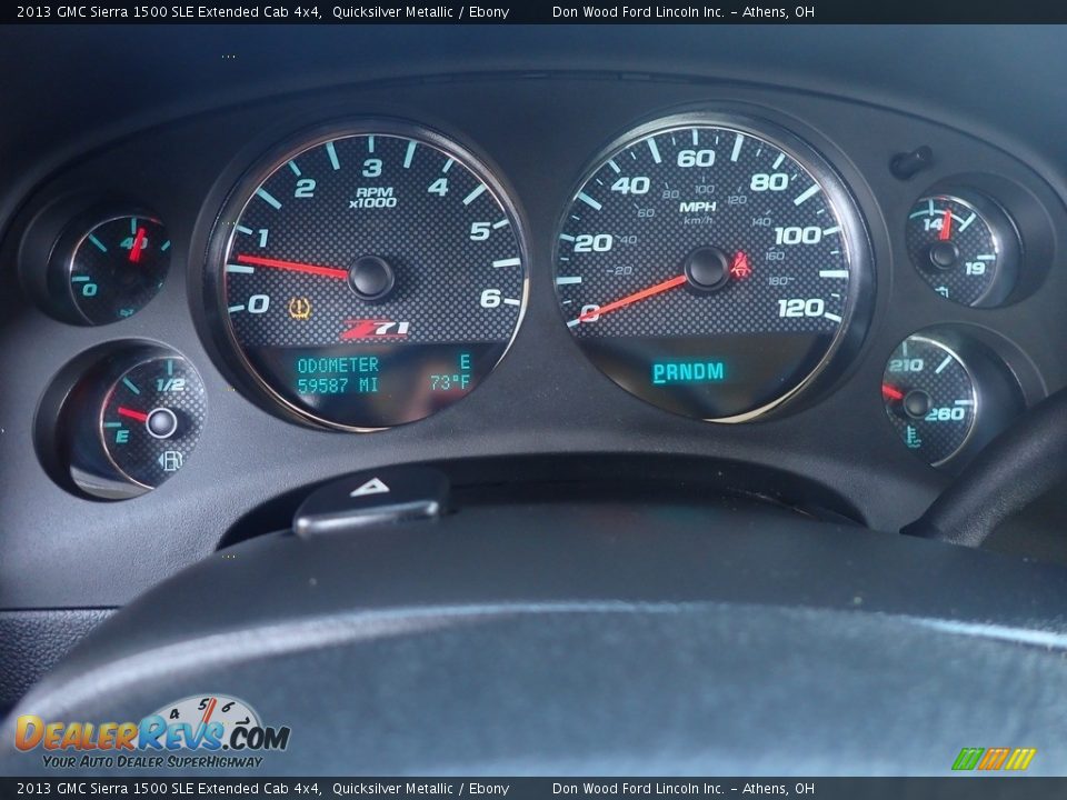 2013 GMC Sierra 1500 SLE Extended Cab 4x4 Quicksilver Metallic / Ebony Photo #26