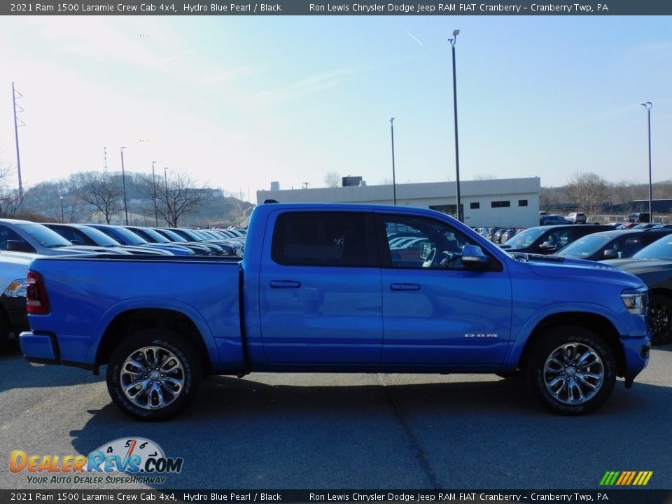 2021 Ram 1500 Laramie Crew Cab 4x4 Hydro Blue Pearl / Black Photo #4
