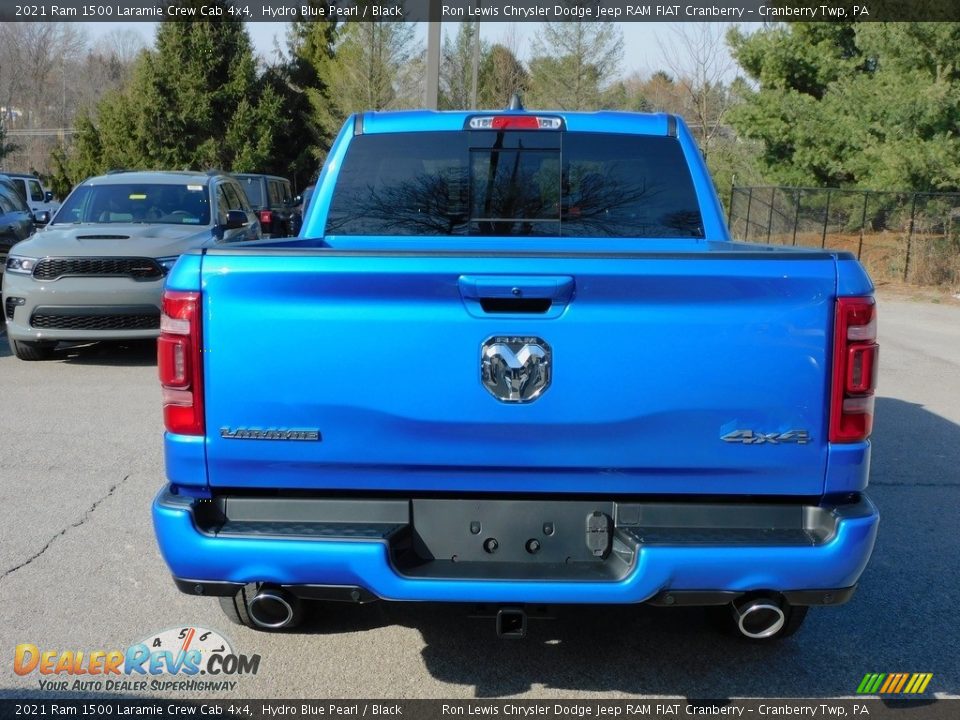 2021 Ram 1500 Laramie Crew Cab 4x4 Hydro Blue Pearl / Black Photo #6