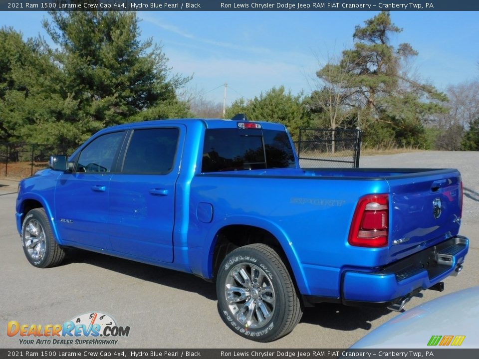 2021 Ram 1500 Laramie Crew Cab 4x4 Hydro Blue Pearl / Black Photo #8