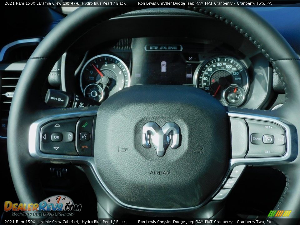 2021 Ram 1500 Laramie Crew Cab 4x4 Hydro Blue Pearl / Black Photo #19