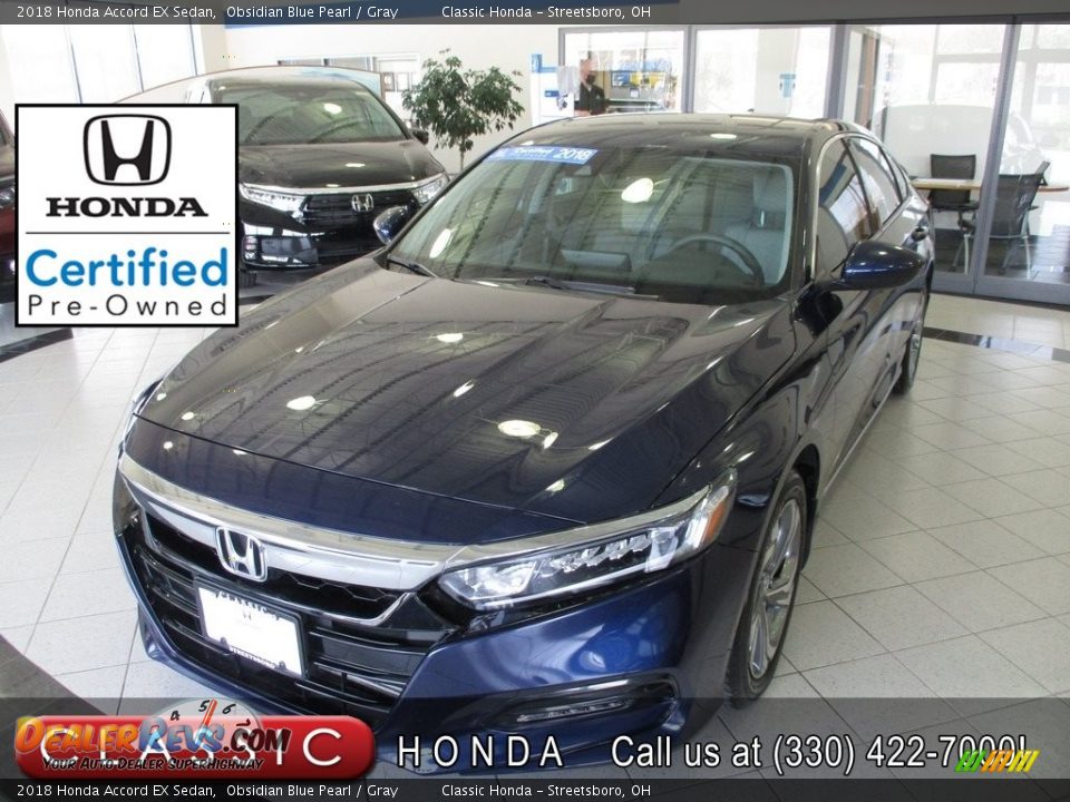2018 Honda Accord EX Sedan Obsidian Blue Pearl / Gray Photo #1