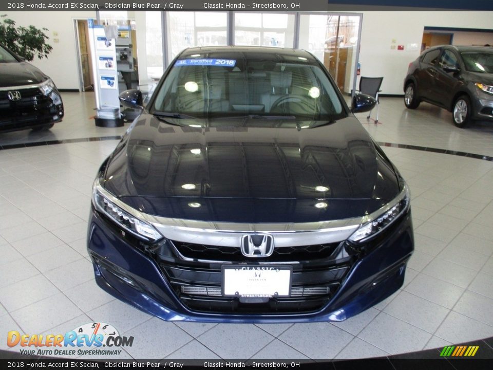 2018 Honda Accord EX Sedan Obsidian Blue Pearl / Gray Photo #2