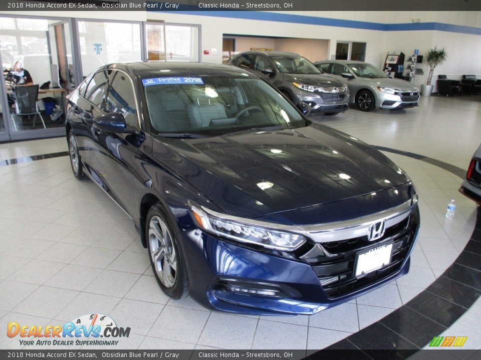 2018 Honda Accord EX Sedan Obsidian Blue Pearl / Gray Photo #3