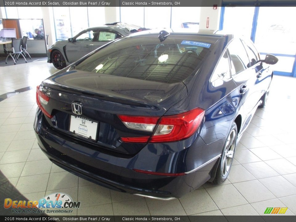 2018 Honda Accord EX Sedan Obsidian Blue Pearl / Gray Photo #7