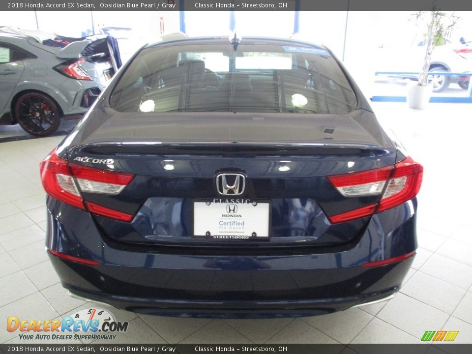 2018 Honda Accord EX Sedan Obsidian Blue Pearl / Gray Photo #8
