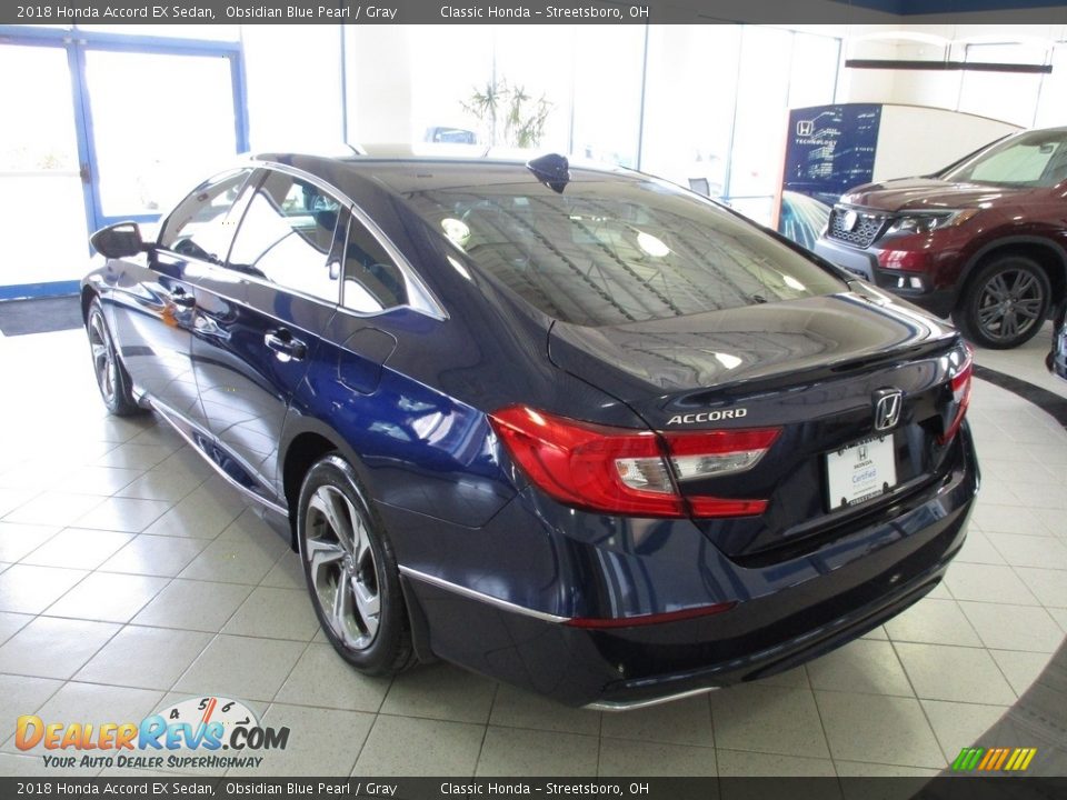 2018 Honda Accord EX Sedan Obsidian Blue Pearl / Gray Photo #9