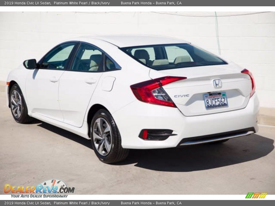 2019 Honda Civic LX Sedan Platinum White Pearl / Black/Ivory Photo #2