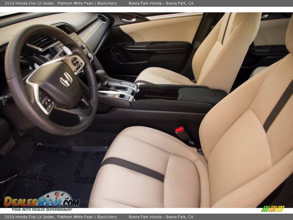 2019 Honda Civic LX Sedan Platinum White Pearl / Black/Ivory Photo #3