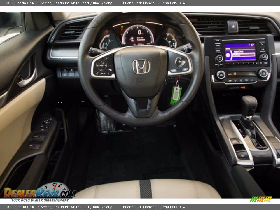 2019 Honda Civic LX Sedan Platinum White Pearl / Black/Ivory Photo #5