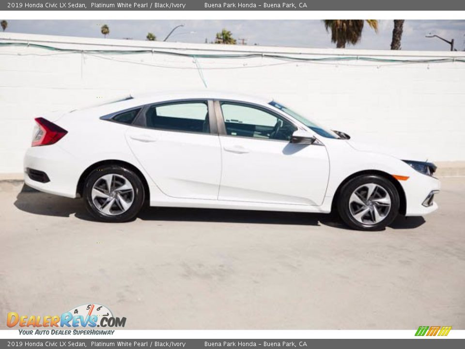 2019 Honda Civic LX Sedan Platinum White Pearl / Black/Ivory Photo #14