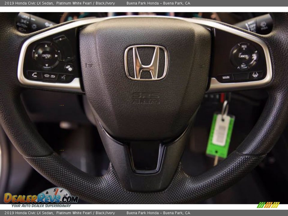 2019 Honda Civic LX Sedan Platinum White Pearl / Black/Ivory Photo #15