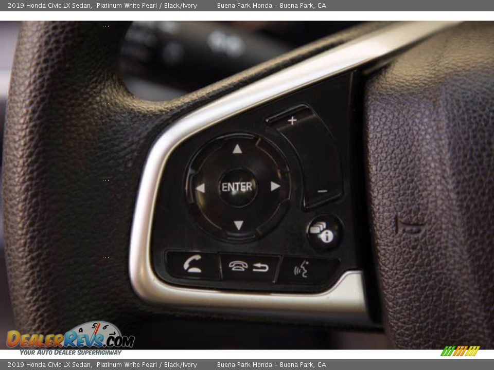 2019 Honda Civic LX Sedan Platinum White Pearl / Black/Ivory Photo #16