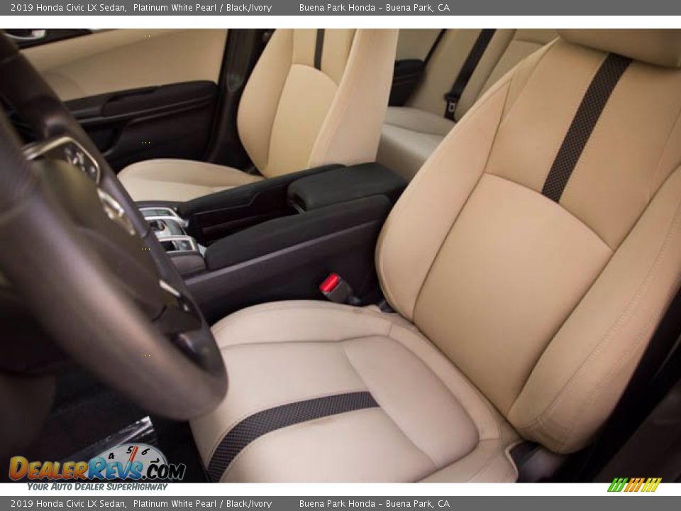 2019 Honda Civic LX Sedan Platinum White Pearl / Black/Ivory Photo #19
