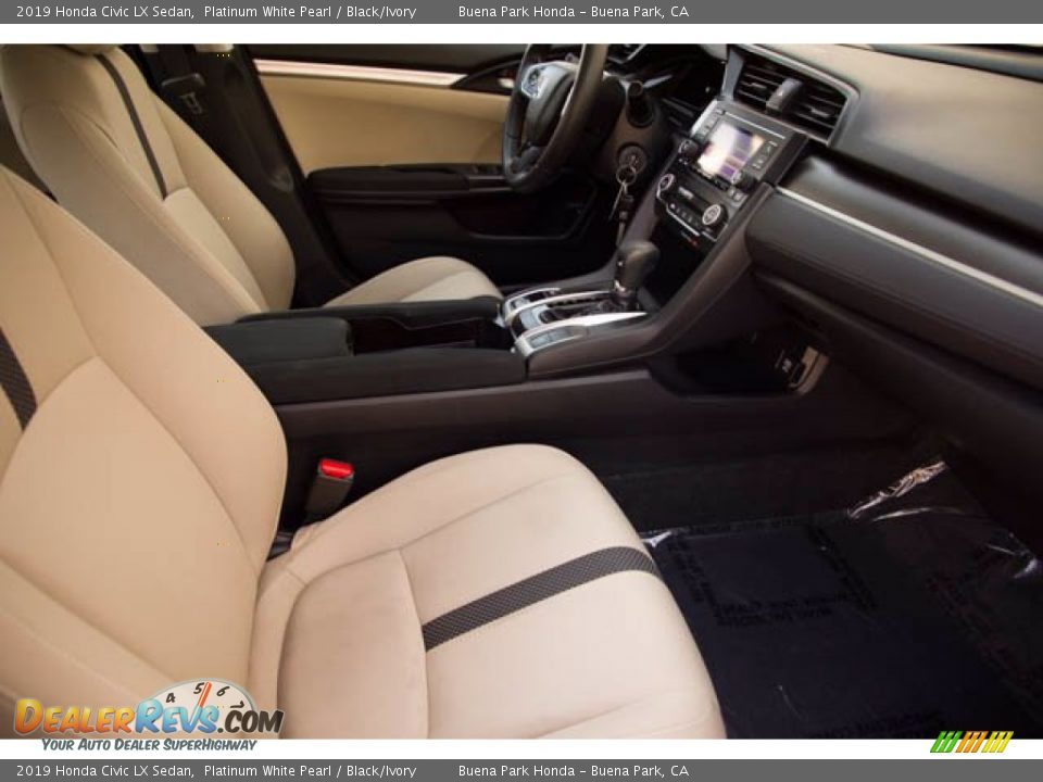 2019 Honda Civic LX Sedan Platinum White Pearl / Black/Ivory Photo #24