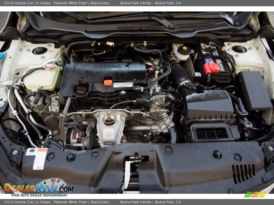 2019 Honda Civic LX Sedan Platinum White Pearl / Black/Ivory Photo #34