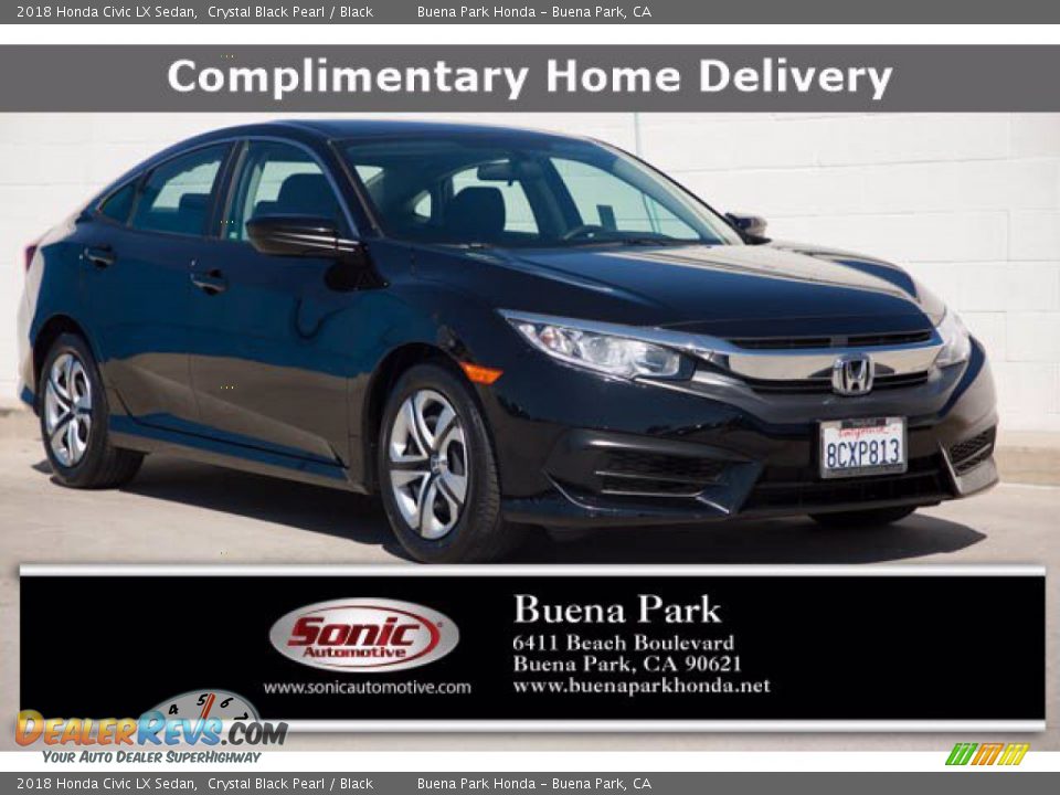 2018 Honda Civic LX Sedan Crystal Black Pearl / Black Photo #1
