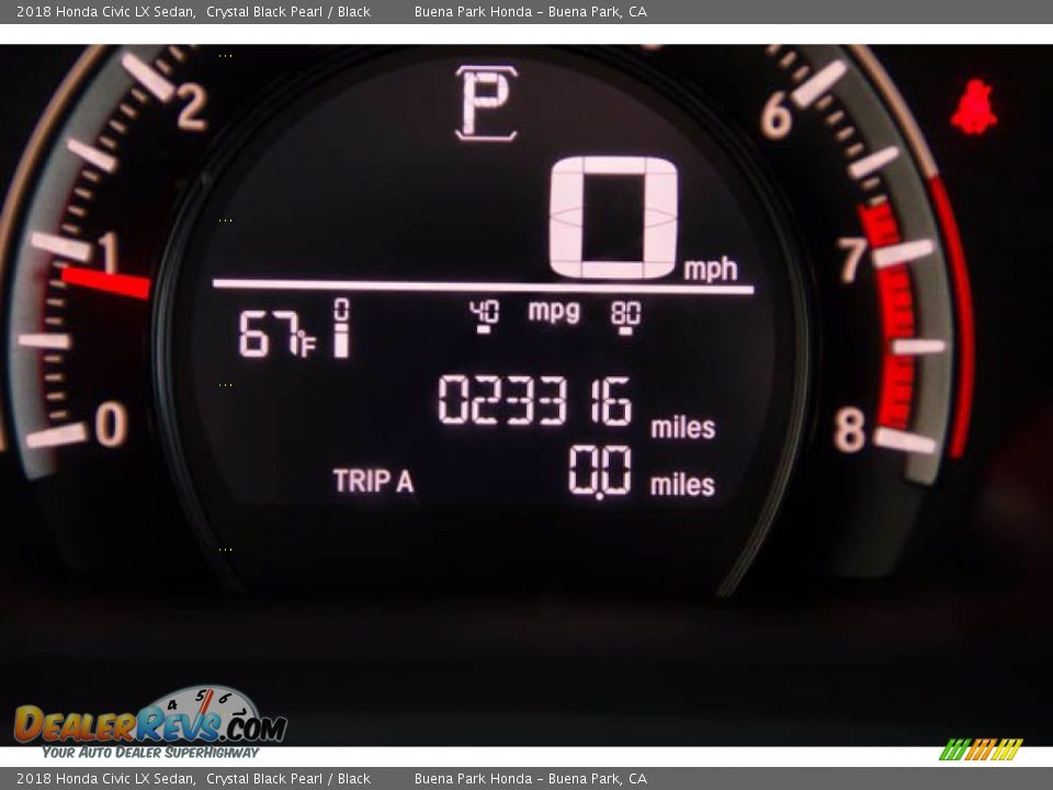 2018 Honda Civic LX Sedan Crystal Black Pearl / Black Photo #6