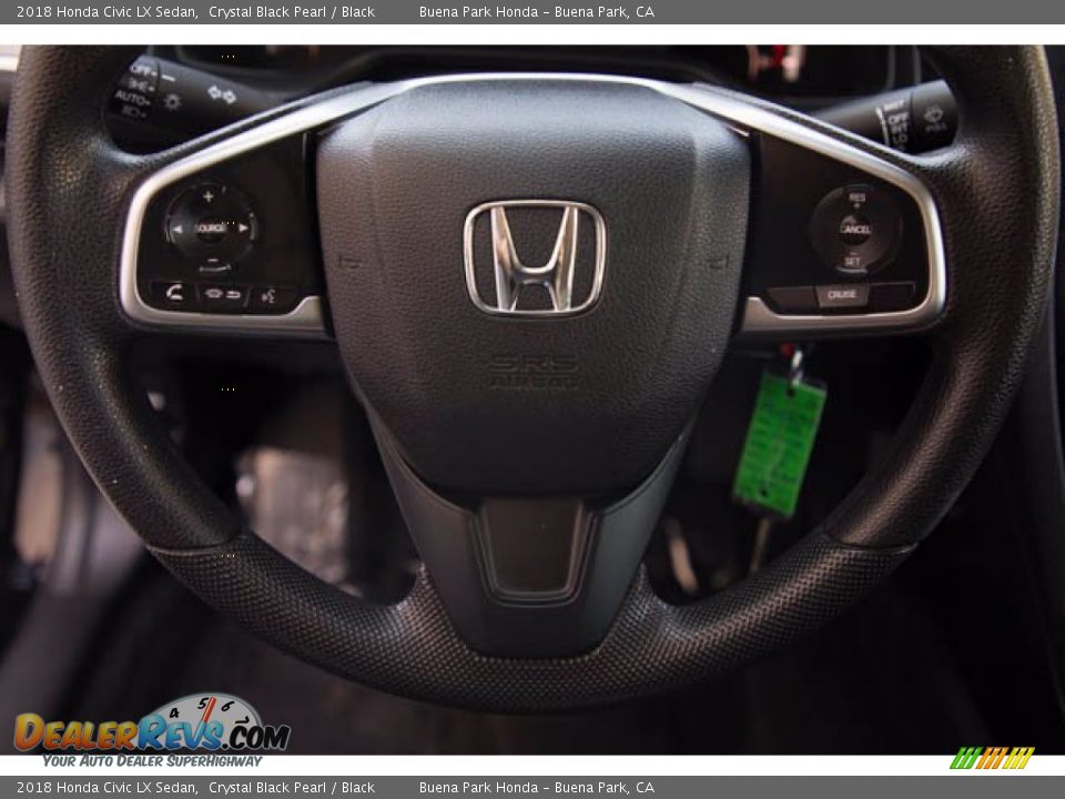2018 Honda Civic LX Sedan Crystal Black Pearl / Black Photo #15