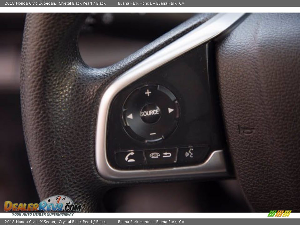 2018 Honda Civic LX Sedan Crystal Black Pearl / Black Photo #16