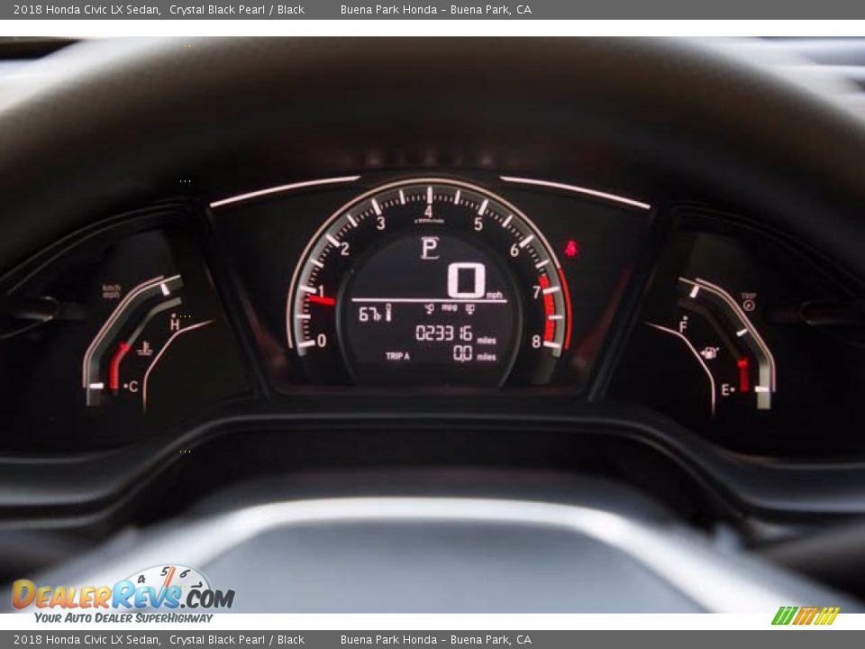 2018 Honda Civic LX Sedan Crystal Black Pearl / Black Photo #28