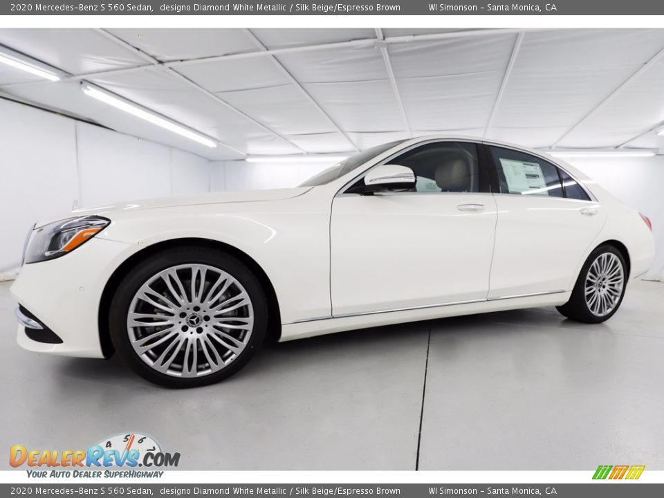 2020 Mercedes-Benz S 560 Sedan designo Diamond White Metallic / Silk Beige/Espresso Brown Photo #6