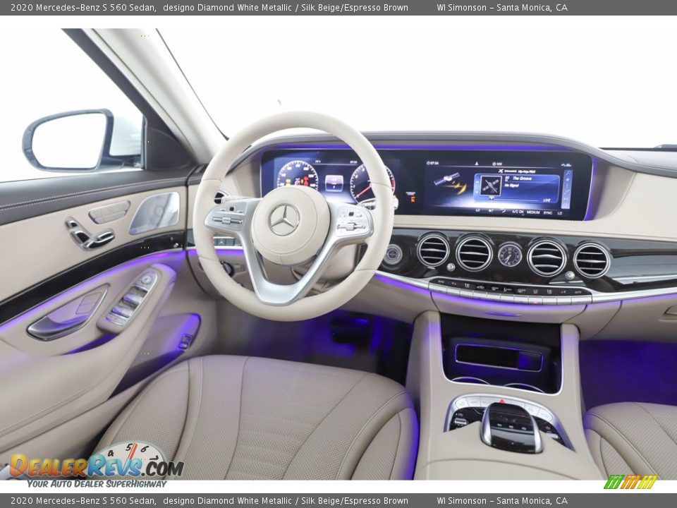 2020 Mercedes-Benz S 560 Sedan designo Diamond White Metallic / Silk Beige/Espresso Brown Photo #14
