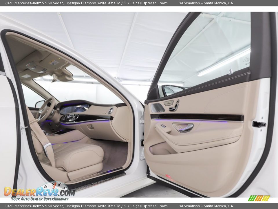 2020 Mercedes-Benz S 560 Sedan designo Diamond White Metallic / Silk Beige/Espresso Brown Photo #15