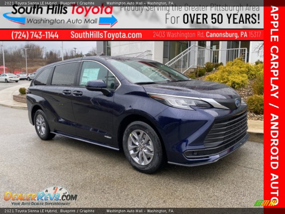 2021 Toyota Sienna LE Hybrid Blueprint / Graphite Photo #1