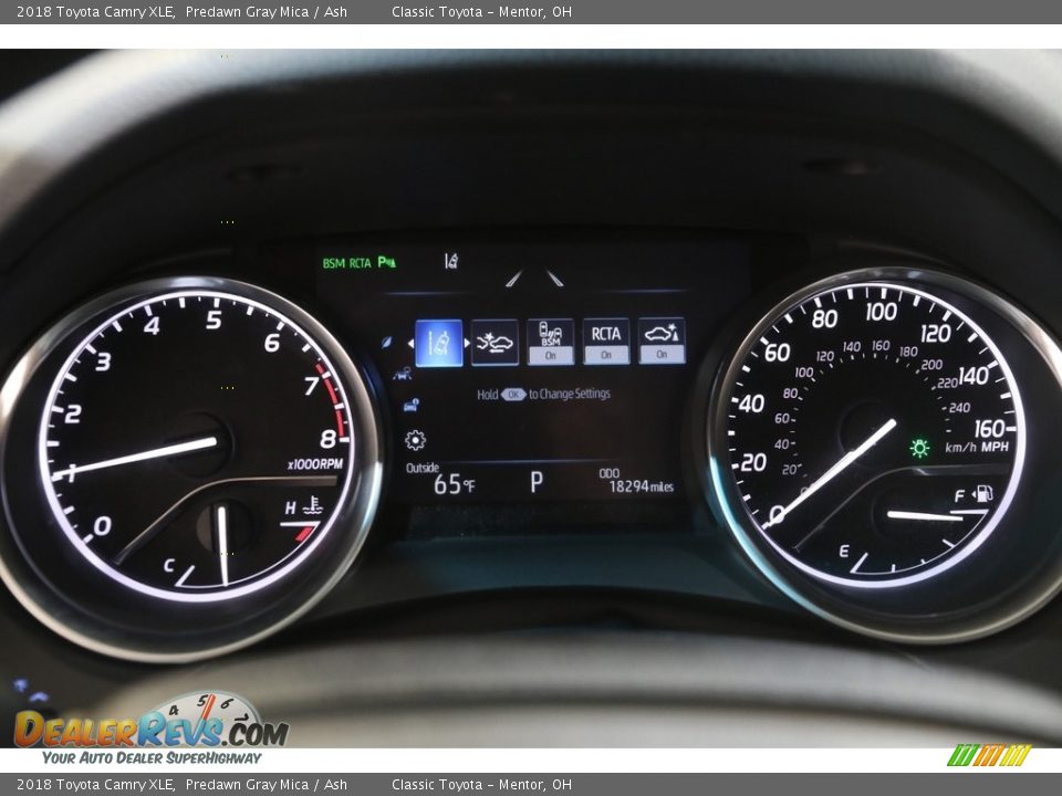 2018 Toyota Camry XLE Predawn Gray Mica / Ash Photo #8