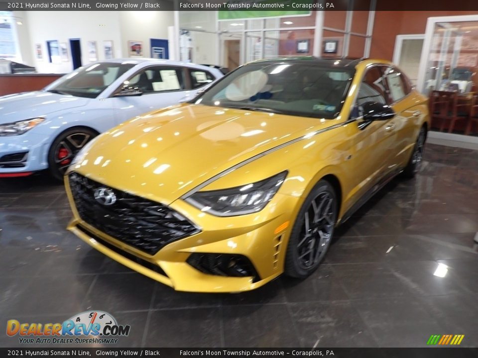 2021 Hyundai Sonata N Line Glowing Yellow / Black Photo #2