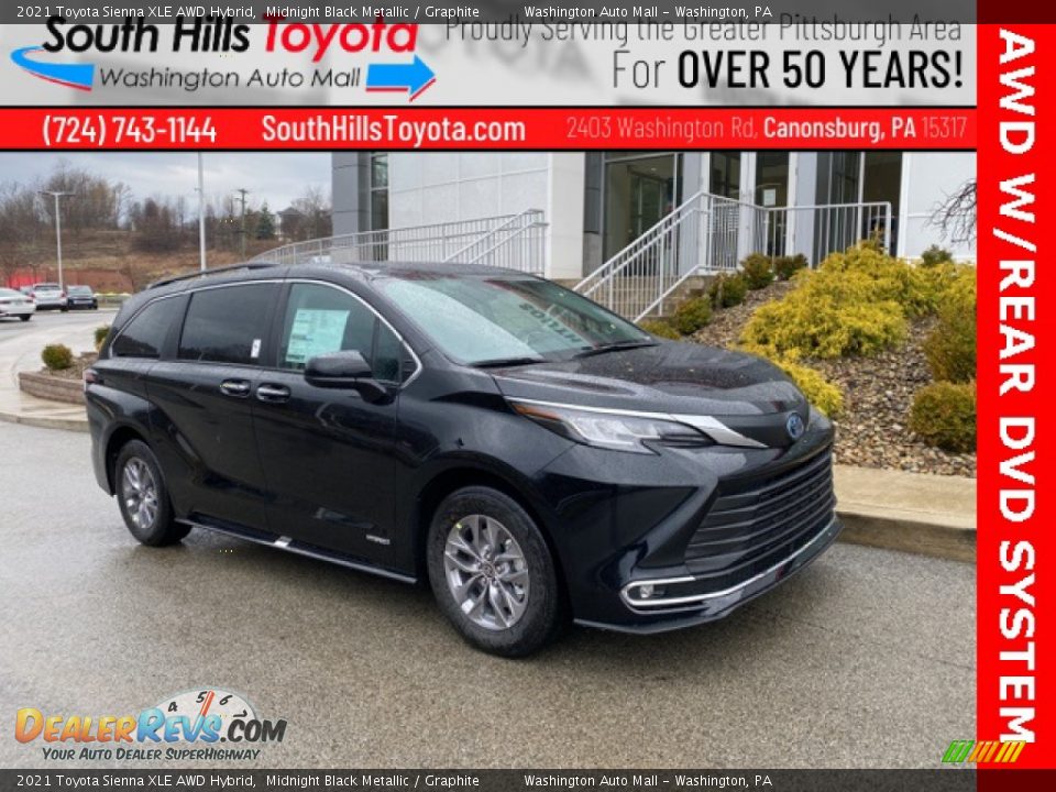 2021 Toyota Sienna XLE AWD Hybrid Midnight Black Metallic / Graphite Photo #1