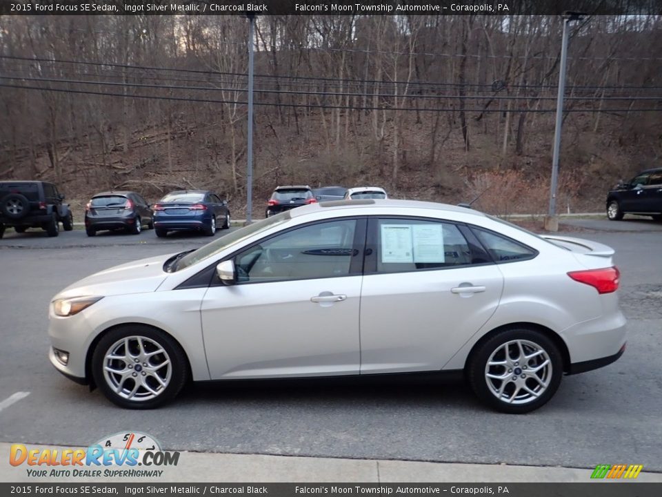 2015 Ford Focus SE Sedan Ingot Silver Metallic / Charcoal Black Photo #6