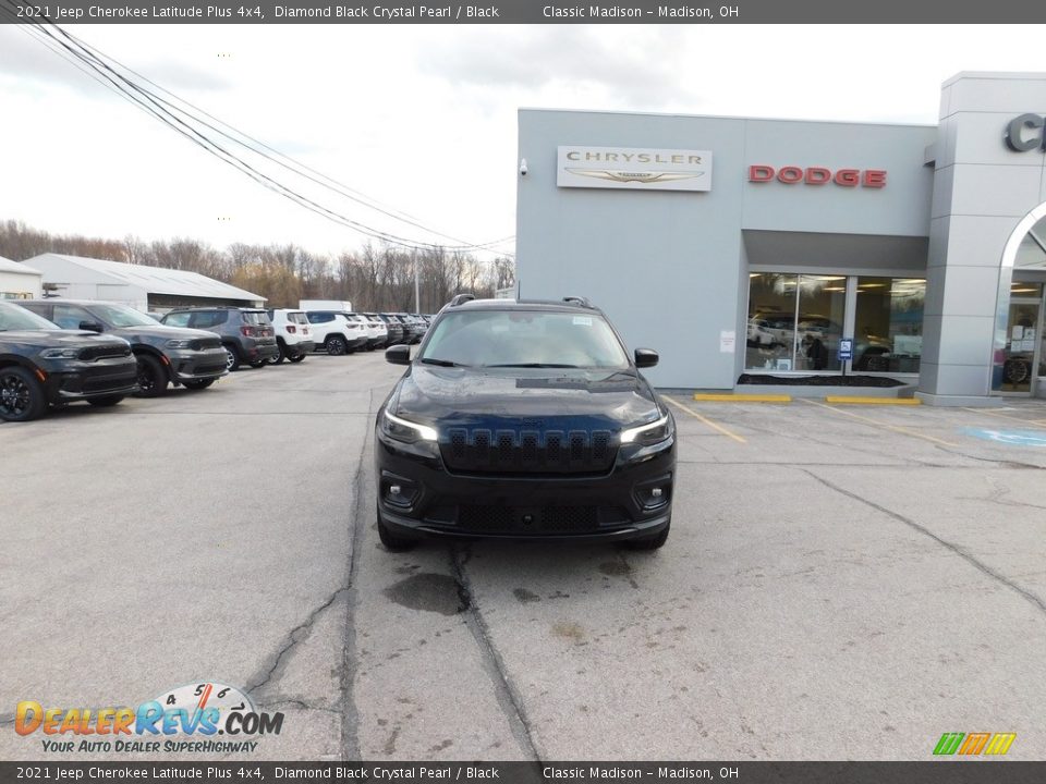 2021 Jeep Cherokee Latitude Plus 4x4 Diamond Black Crystal Pearl / Black Photo #8