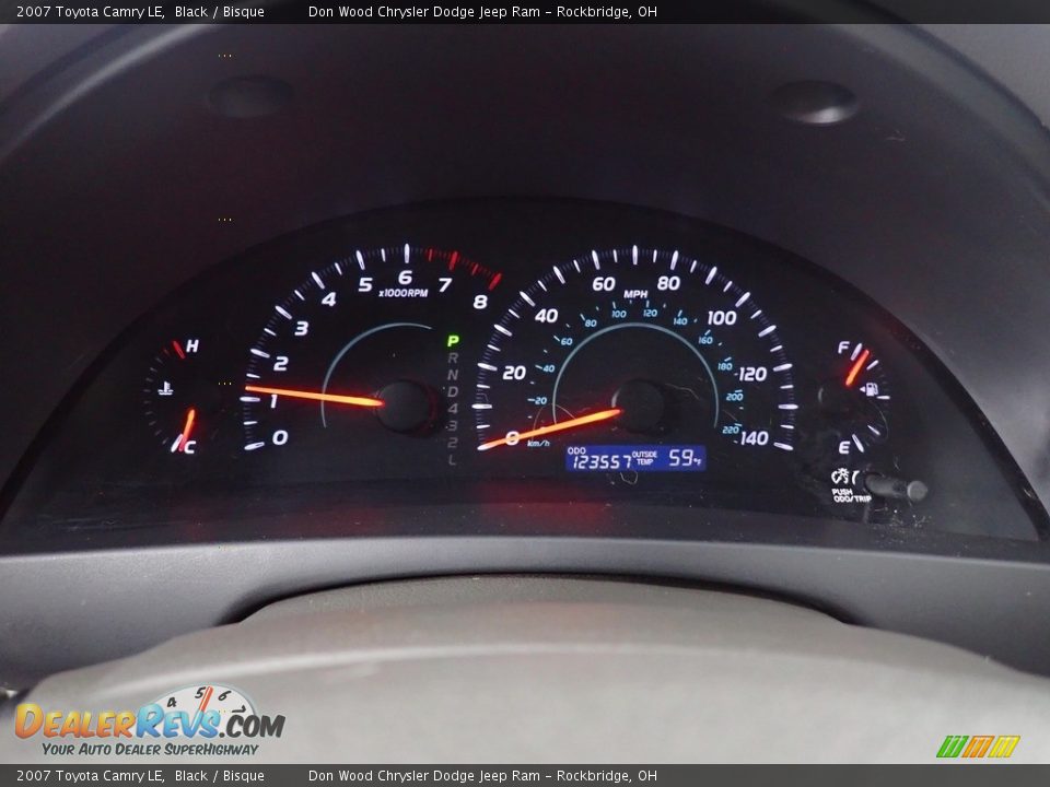 2007 Toyota Camry LE Black / Bisque Photo #31