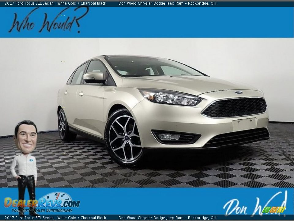 2017 Ford Focus SEL Sedan White Gold / Charcoal Black Photo #1